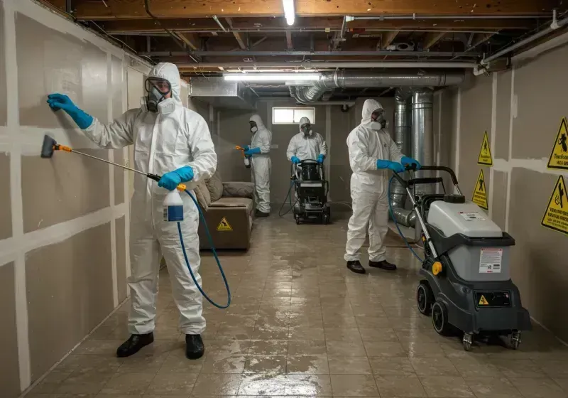 Basement Moisture Removal and Structural Drying process in North Bennington, VT